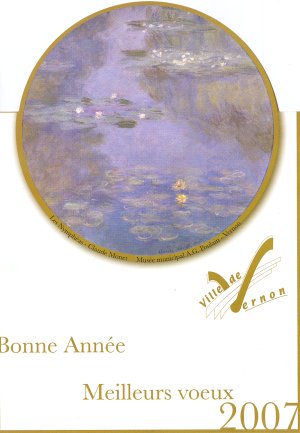 carte de voeux Monet : Nymphéas, 1908, musée de Vernon