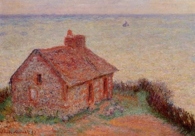 Claude Monet, la Maison du douanier, effet rose, 1897, huile sur toile, collection particulière