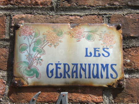 Plaque émaillée Les Géraniums