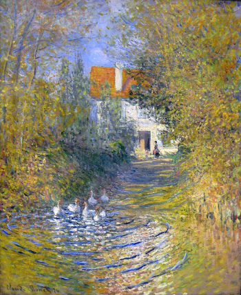 Les oies dans le ruisseau, Claude Monet, 1874, huile sur toile 73,7 x 60 cm, Francine and Sterling Clark Art Institute, Willamstown, Massachussetts
