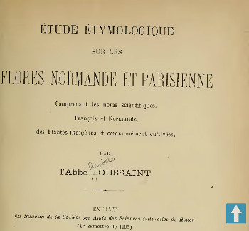 Etymologie de la flore, abbé Toussaint