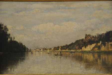 Stanislas Lépine, Paysage (détail), 1869, huile sur toile, Paris, musée d'Orsay