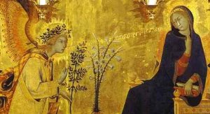 Triptyque de l'Annonciation (détail), Simone Martini, 1333, Florence, Offices