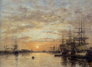 Le Havre, Bassin de L'Eure, Eugene Boudin, 1881