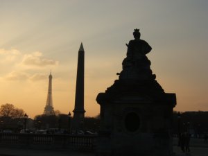 Paris, L'Obélisque de la Place de la Concorde et la Tour Eiffel