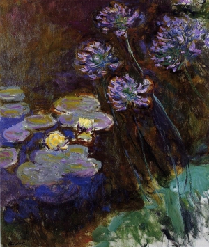 Claude Monet, Nymphéas et agapanthes, 1914-1917, 140x120cm, musée Marmottan, Paris