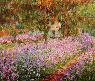 Le jardin de Monet, les iris, Claude Monet, 1900, Paris, musée d'Orsay, huile sur toile 81x 92 cm
