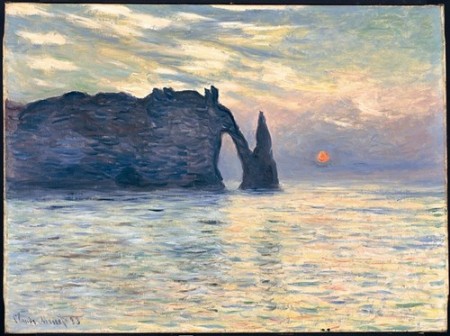 w817 Claude Monet, Etretat, soleil couchant, 1883