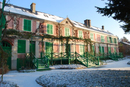Maison de Monet sous la neige