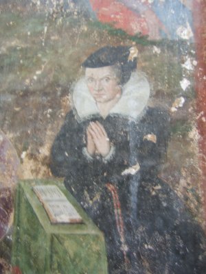 donatrice d'une fresque du 16e siècle, église de Gisors